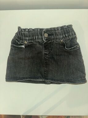 Kids Black Denim Skirt with Elastic Waist